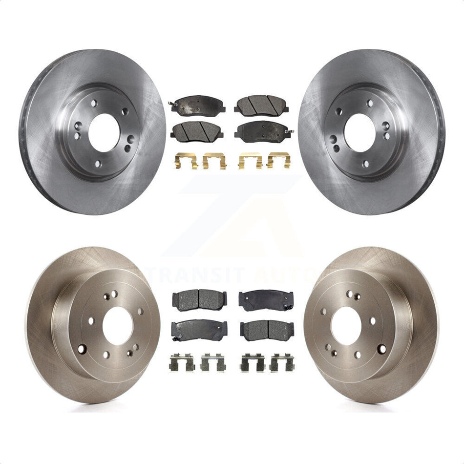 Front Rear Disc Brake Rotors And Semi-Metallic Pads Kit For 2007-2009 Hyundai Santa Fe K8F-101316 by Transit Auto