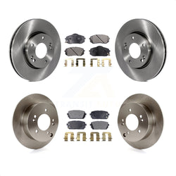 Front Rear Disc Brake Rotors And Semi-Metallic Pads Kit For 2007-2009 Kia Rondo K8F-101317