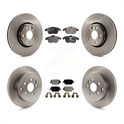 Front Rear Disc Brake Rotors And Semi-Metallic Pads Kit For 2008-2011 Land Rover LR2 K8F-101345