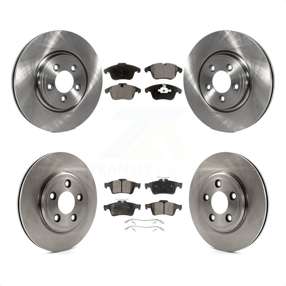 Front Rear Disc Brake Rotors And Semi-Metallic Pads Kit For 2006 Jaguar Vanden Plas Naturally Aspirated To Chassis VIN #G49700 K8F-101346 by Transit Auto