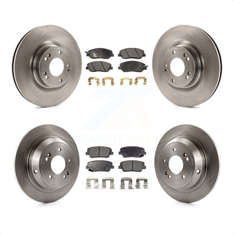 Front Rear Disc Brake Rotors And Semi-Metallic Pads Kit For Hyundai Genesis 3.8L K8F-101375 by Transit Auto