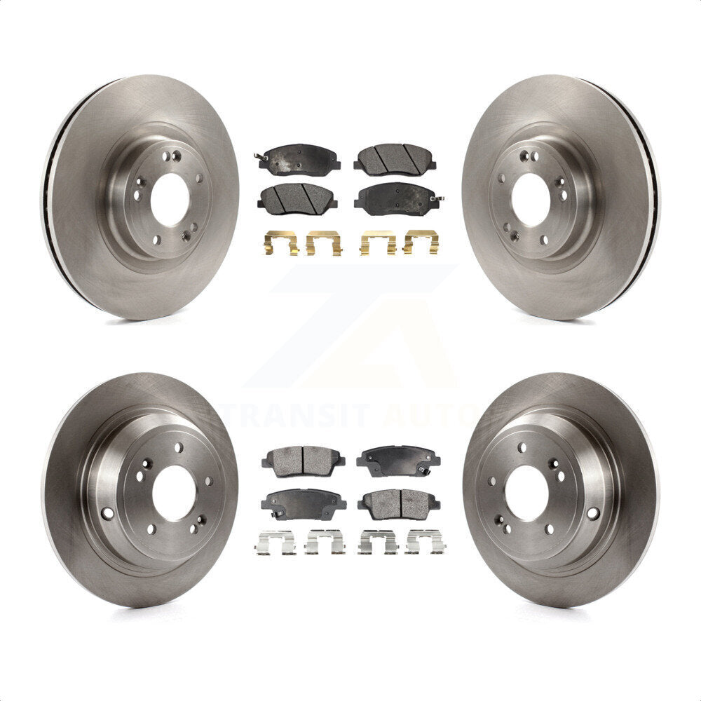 Front Rear Disc Brake Rotors And Semi-Metallic Pads Kit For 2012 Hyundai Genesis 3.8L K8F-101377 by Transit Auto