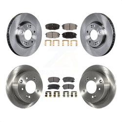 Front Rear Disc Brake Rotors And Semi-Metallic Pads Kit For Kia Forte Koup Forte5 K8F-101387
