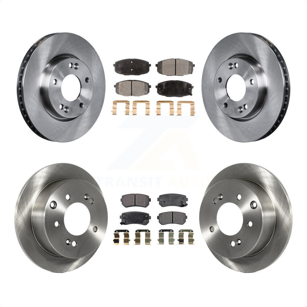 Front Rear Disc Brake Rotors And Semi-Metallic Pads Kit For Kia Forte Koup Forte5 K8F-101387 by Transit Auto