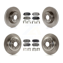 Front Rear Disc Brake Rotors And Semi-Metallic Pads Kit For Hyundai Genesis Coupe K8F-101391