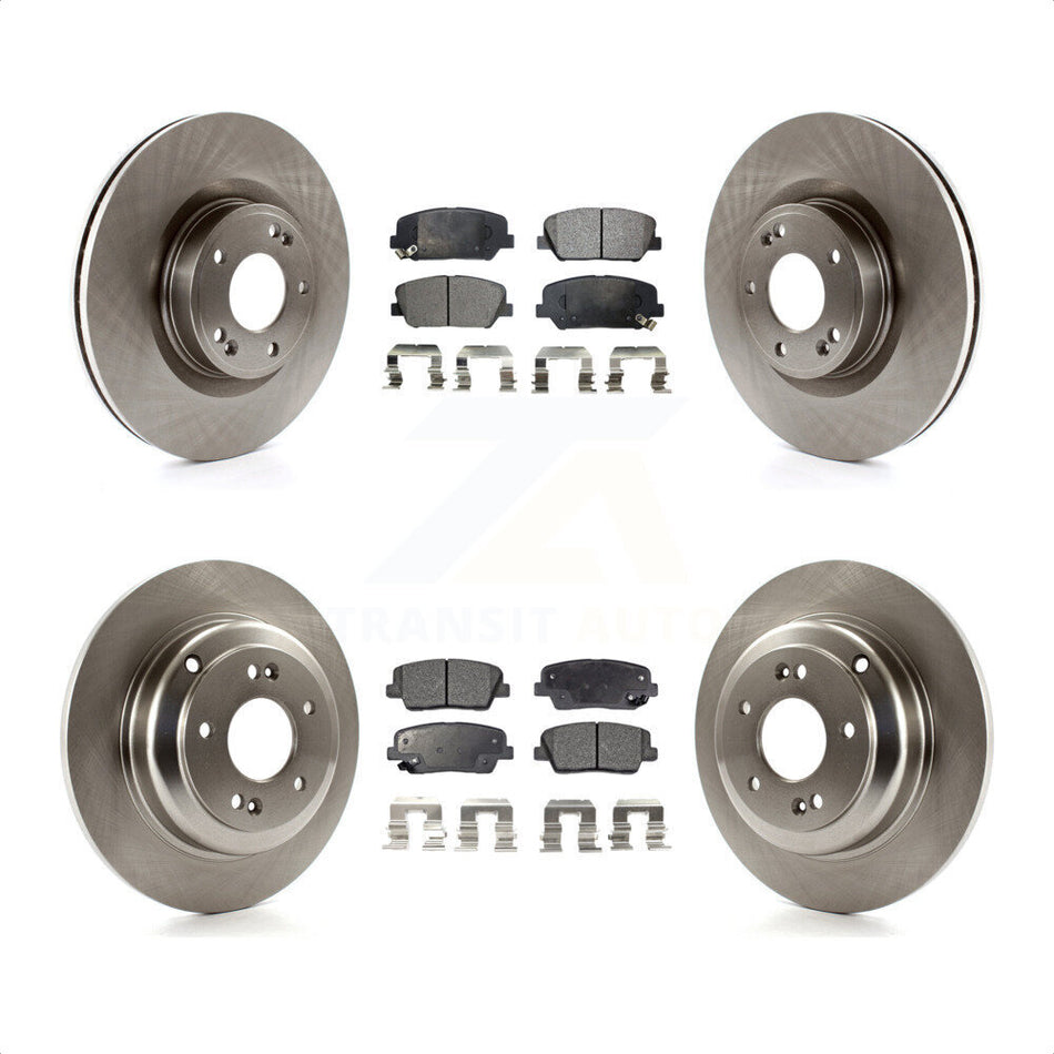 Front Rear Disc Brake Rotors And Semi-Metallic Pads Kit For Hyundai Genesis Coupe K8F-101391 by Transit Auto