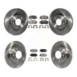 Front Rear Disc Brake Rotors And Semi-Metallic Pads Kit For Hyundai Elantra Kia Forte Veloster GT Forte5 Coupe Koup K8F-101406