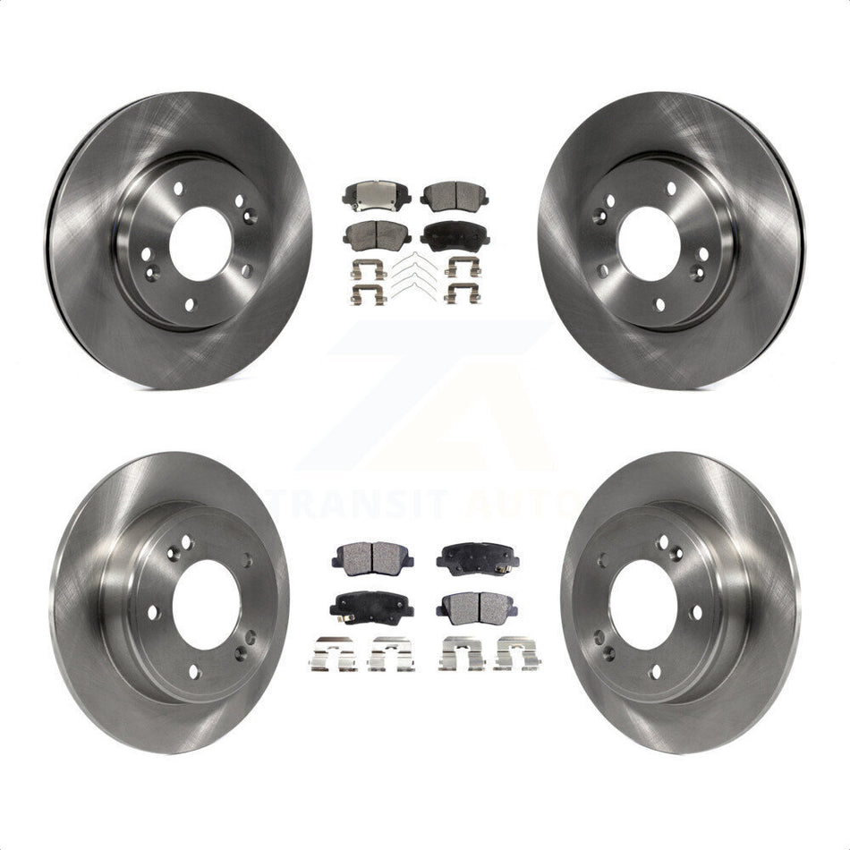 Front Rear Disc Brake Rotors And Semi-Metallic Pads Kit For Kia Forte Hyundai Elantra GT Forte5 Koup K8F-101407 by Transit Auto