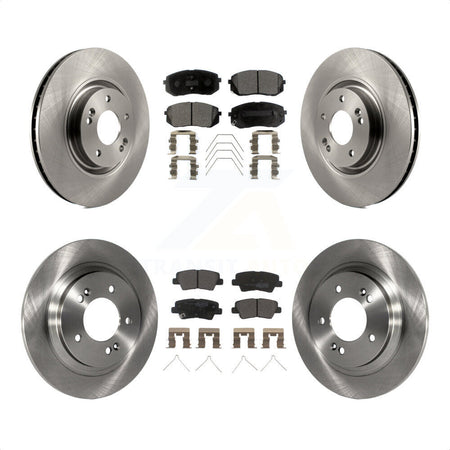 Front Rear Disc Brake Rotors And Semi-Metallic Pads Kit For Kia Optima With Electric Parking K8F-101420 by Transit Auto