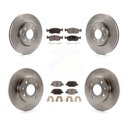 Front Rear Disc Brake Rotors And Semi-Metallic Pads Kit For Fiat 500 K8F-101430