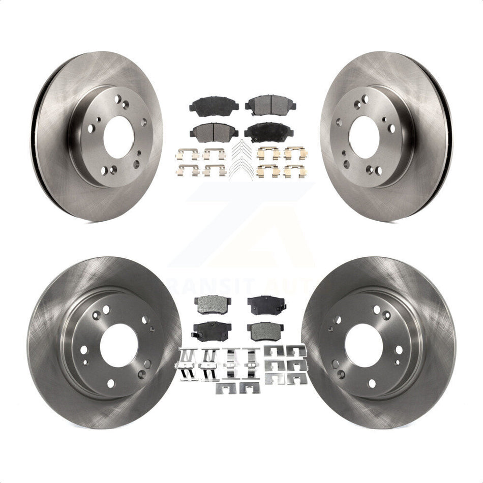 Front Rear Disc Brake Rotors And Semi-Metallic Pads Kit For 2013-2015 Acura ILX 1.5L K8F-101432 by Transit Auto