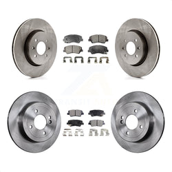 Front Rear Disc Brake Rotors And Semi-Metallic Pads Kit For Kia Rio K8F-101439
