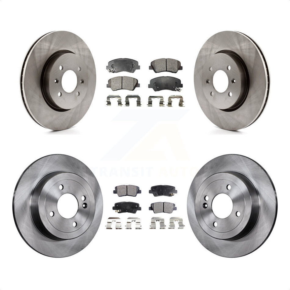 Front Rear Disc Brake Rotors And Semi-Metallic Pads Kit For Kia Rio K8F-101439 by Transit Auto