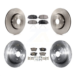 Front Rear Disc Brake Rotors And Semi-Metallic Pads Kit For 2013-2018 Acura RDX K8F-101447