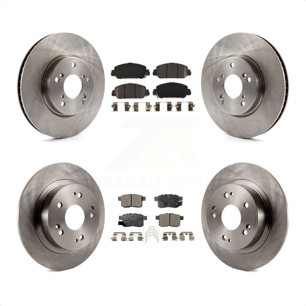 Front Rear Disc Brake Rotors And Semi-Metallic Pads Kit For Honda Accord K8F-101449 by Transit Auto