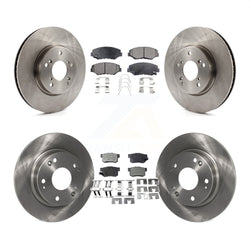 Front Rear Disc Brake Rotors And Semi-Metallic Pads Kit For 2015 Honda Civic EX with Coupe Manual transmission K8F-101450