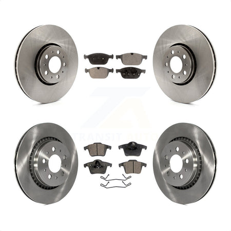 Front Rear Disc Brake Rotors And Semi-Metallic Pads Kit For 2003-2014 Volvo XC90 With 328mm Diameter Rotor K8F-101453 by Transit Auto