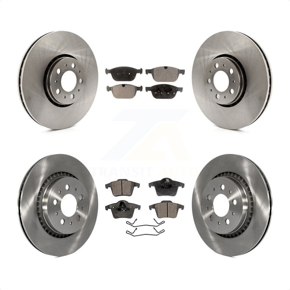 Front Rear Disc Brake Rotors And Semi-Metallic Pads Kit For 2003-2014 Volvo XC90 With 328mm Diameter Rotor K8F-101453 by Transit Auto