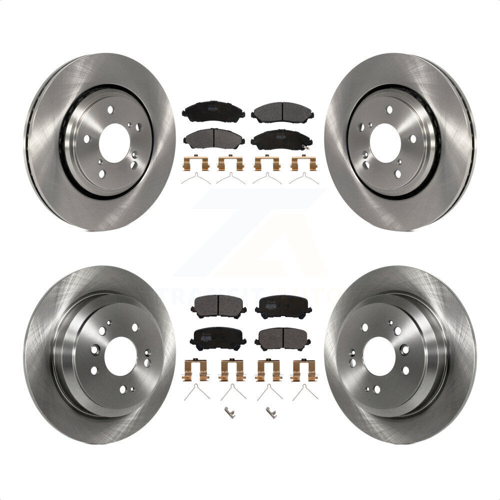 Front Rear Disc Brake Rotors And Semi-Metallic Pads Kit For Honda Pilot Ridgeline K8F-101455 by Transit Auto