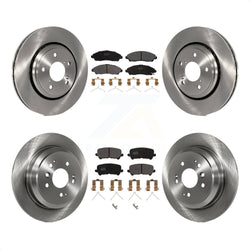 Front Rear Disc Brake Rotors And Semi-Metallic Pads Kit For Honda Pilot Ridgeline K8F-101455