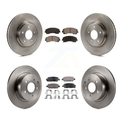 Front Rear Disc Brake Rotors And Semi-Metallic Pads Kit For 2016-2017 INFINITI QX50 K8F-101458