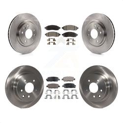 Front Rear Disc Brake Rotors And Semi-Metallic Pads Kit For 2015 Nissan LEAF Vehicles Manufactured In Japan K8F-101472