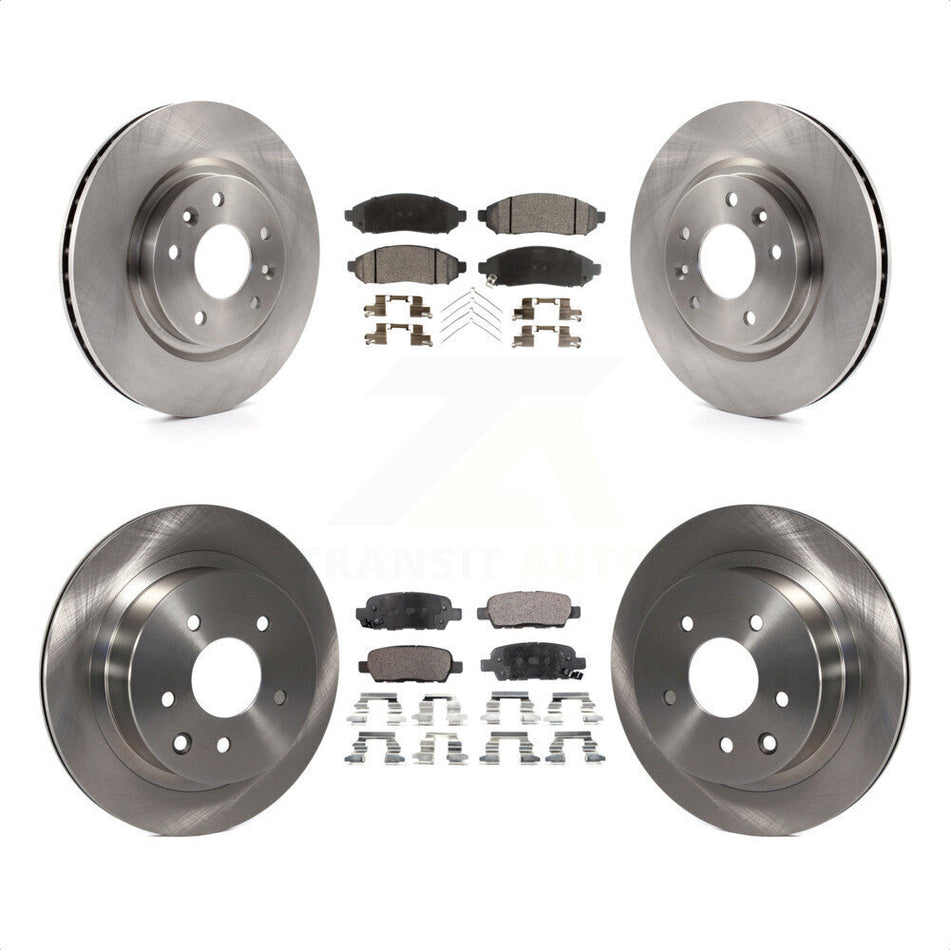 Front Rear Disc Brake Rotors And Semi-Metallic Pads Kit For 2015 Nissan LEAF Vehicles Manufactured In Japan K8F-101472 by Transit Auto