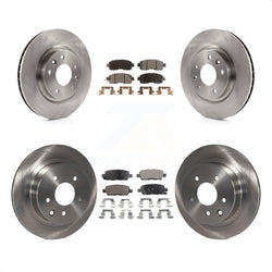 Front Rear Disc Brake Rotors And Semi-Metallic Pads Kit For Nissan LEAF K8F-101473