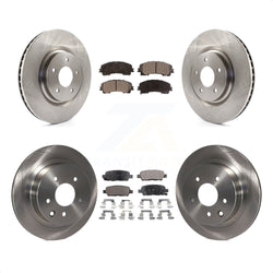Front Rear Disc Brake Rotors And Semi-Metallic Pads Kit For Nissan Rogue K8F-101476