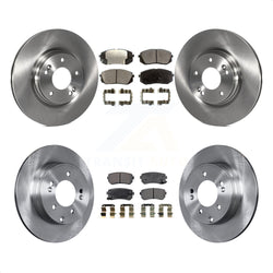 Front Rear Disc Brake Rotors And Semi-Metallic Pads Kit For 2015 Hyundai Sonata GAS engine With Manual Parking K8F-101481