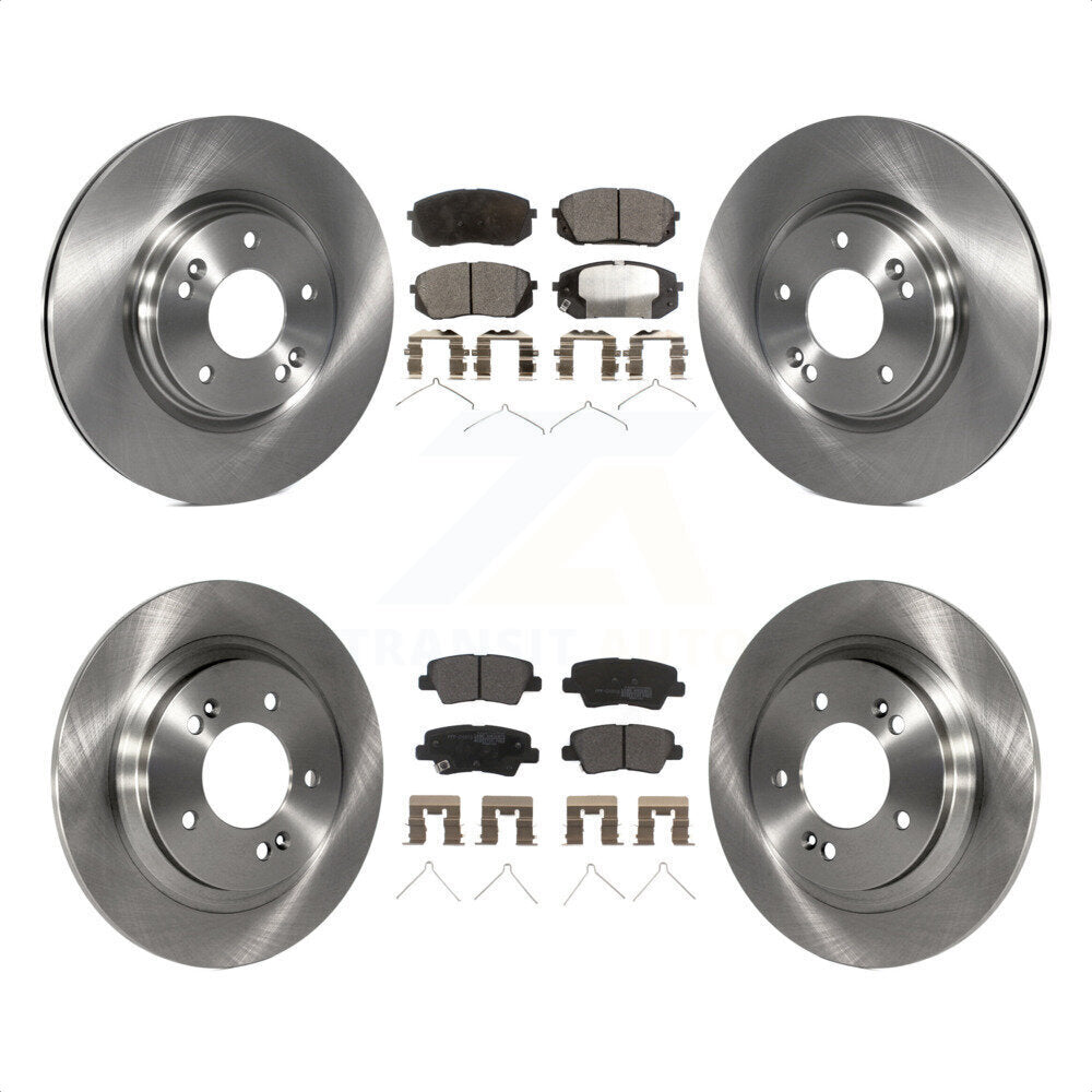 Front Rear Disc Brake Rotors And Semi-Metallic Pads Kit For Kia Optima With Electric Parking K8F-101483 by Transit Auto