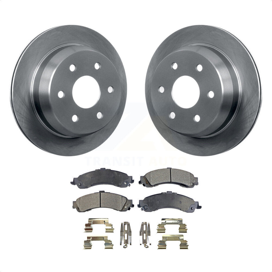 Rear Disc Brake Rotors And Semi-Metallic Pads Kit For 2002 Chevrolet Suburban 1500 4WD With Single Piston Caliper K8F-101505 by Transit Auto