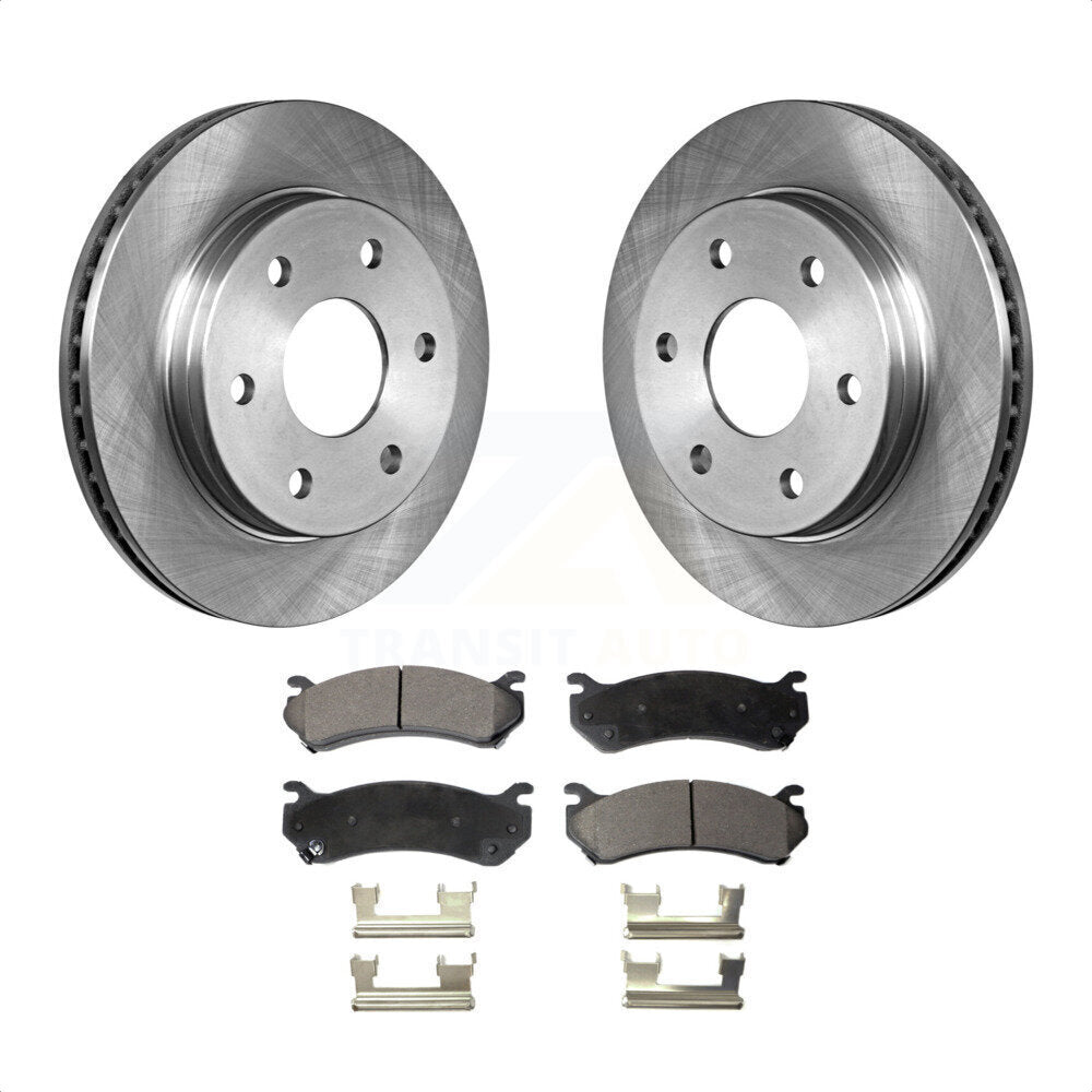 Rear Disc Brake Rotors And Semi-Metallic Pads Kit For Chevrolet Silverado 2500 HD GMC Sierra Hummer H2 1500 Suburban Yukon XL Avalanche Classic K8F-101509 by Transit Auto