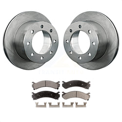 Rear Disc Brake Rotors And Semi-Metallic Pads Kit For Chevrolet Silverado 3500 HD GMC Sierra Classic K8F-101516