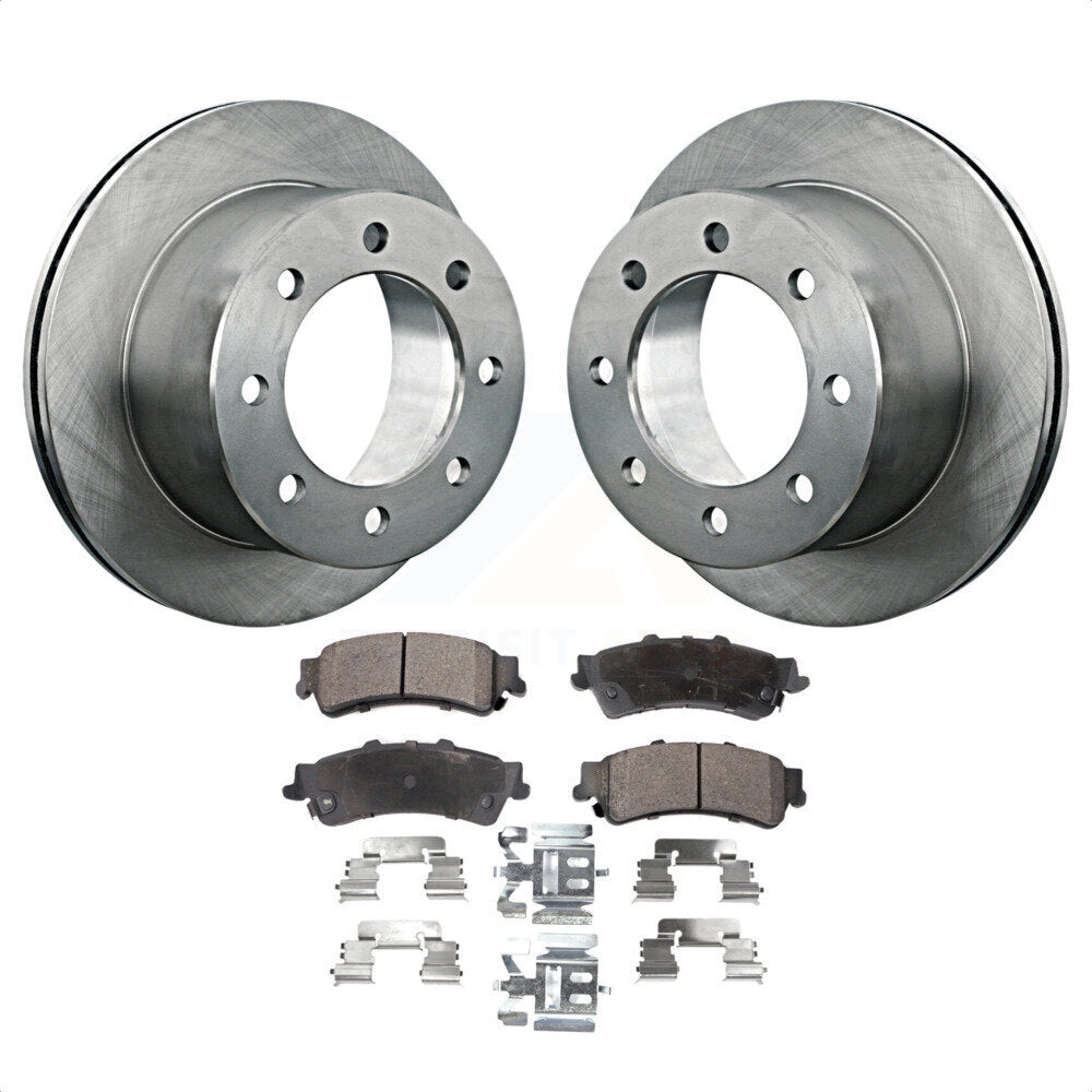 Rear Disc Brake Rotors And Semi-Metallic Pads Kit For 2001-2001 Chevrolet Silverado 3500 GMC Sierra K8F-101518 by Transit Auto