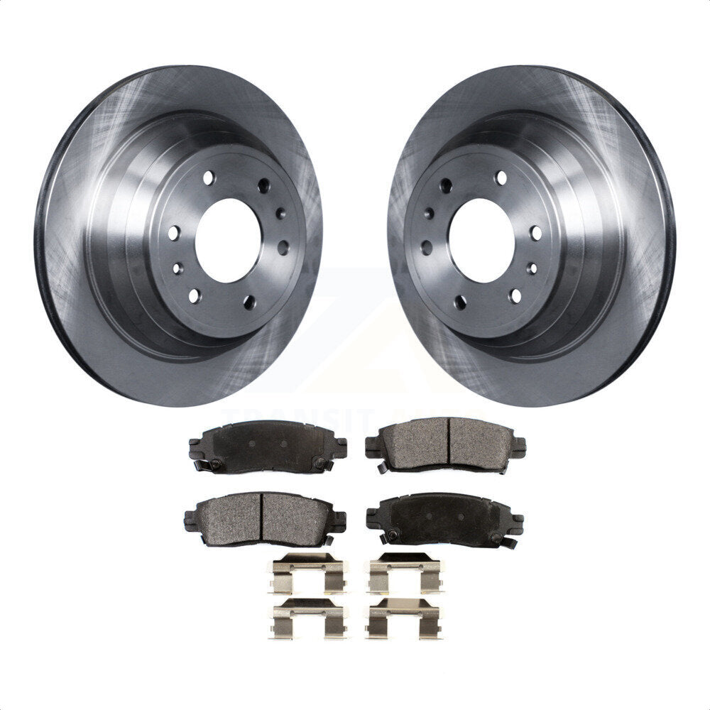 Rear Disc Brake Rotors And Semi-Metallic Pads Kit For Chevrolet Trailblazer GMC Envoy EXT XL Buick Rainier Oldsmobile Bravada XUV SSR Isuzu Ascender Saab 9-7x K8F-101521 by Transit Auto