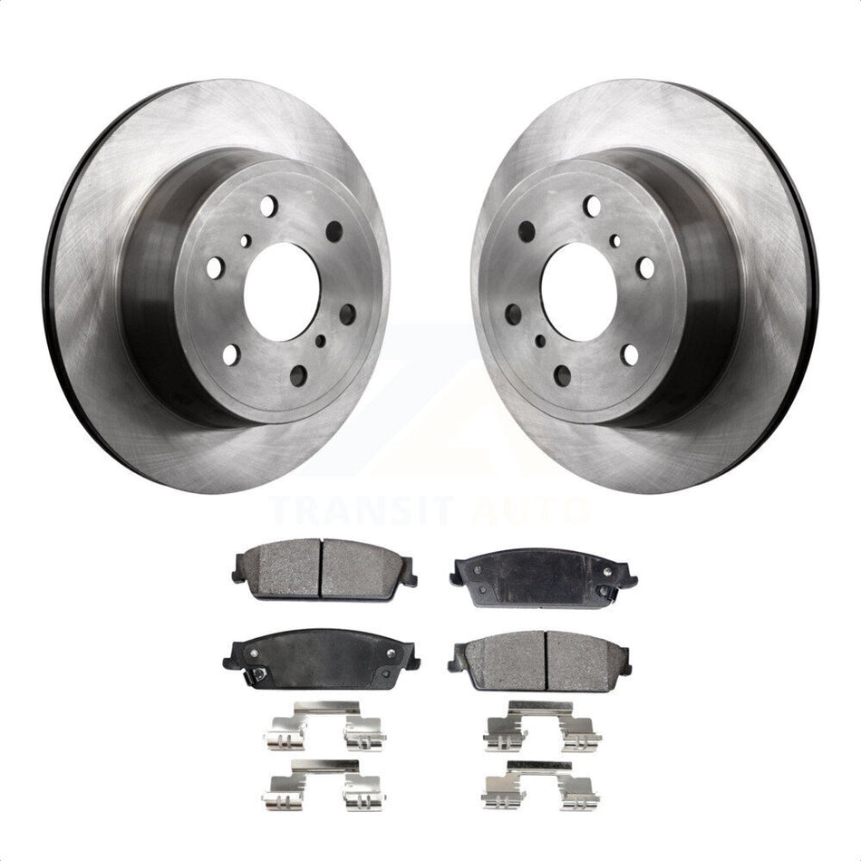 Rear Disc Brake Rotors And Semi-Metallic Pads Kit For Chevrolet Silverado 1500 GMC Sierra Tahoe Suburban Yukon Cadillac XL Avalanche Escalade ESV EXT K8F-101540 by Transit Auto