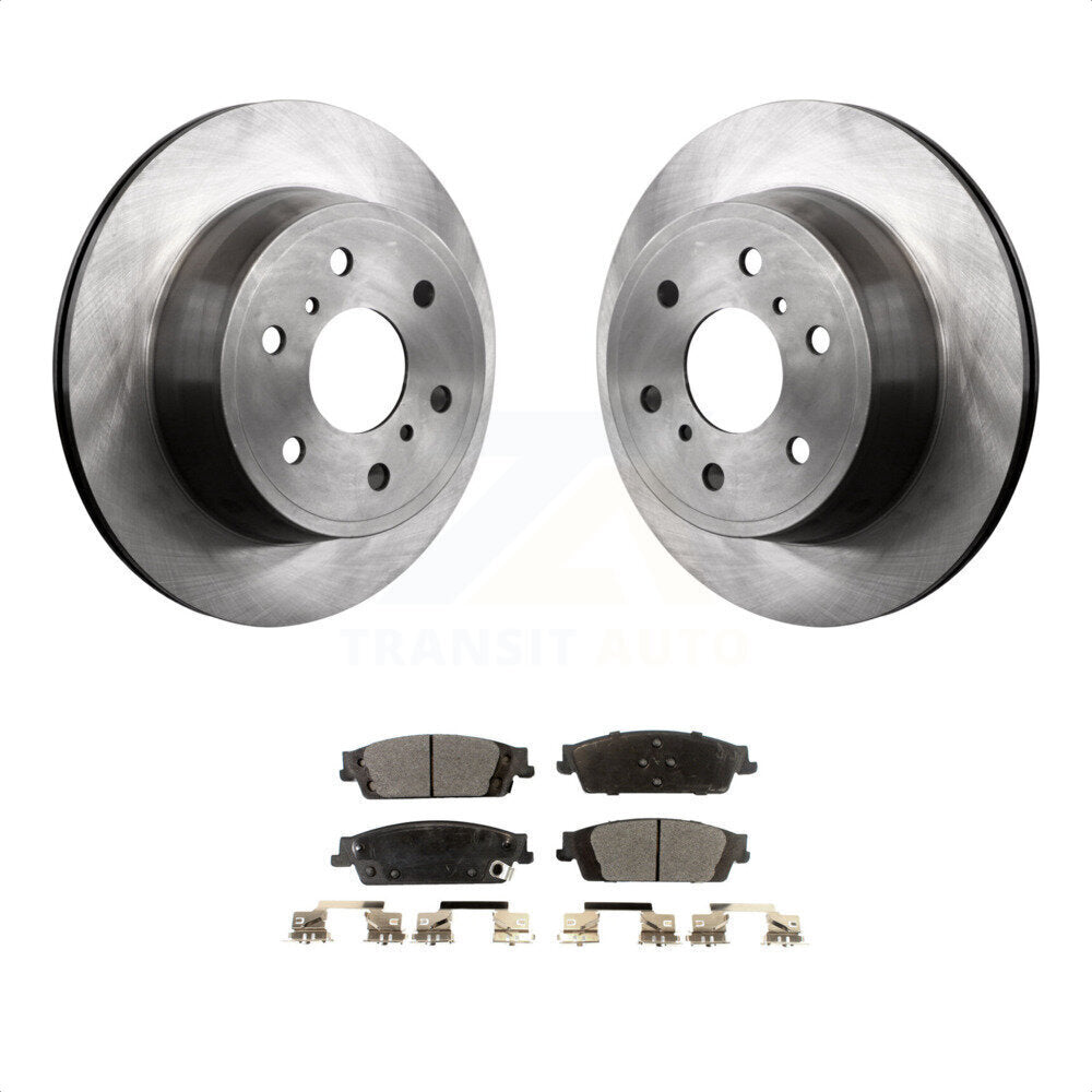 Rear Disc Brake Rotors And Semi-Metallic Pads Kit For Chevrolet Silverado 1500 GMC Sierra Tahoe Suburban Yukon Cadillac XL Escalade ESV LD Limited K8F-101541 by Transit Auto