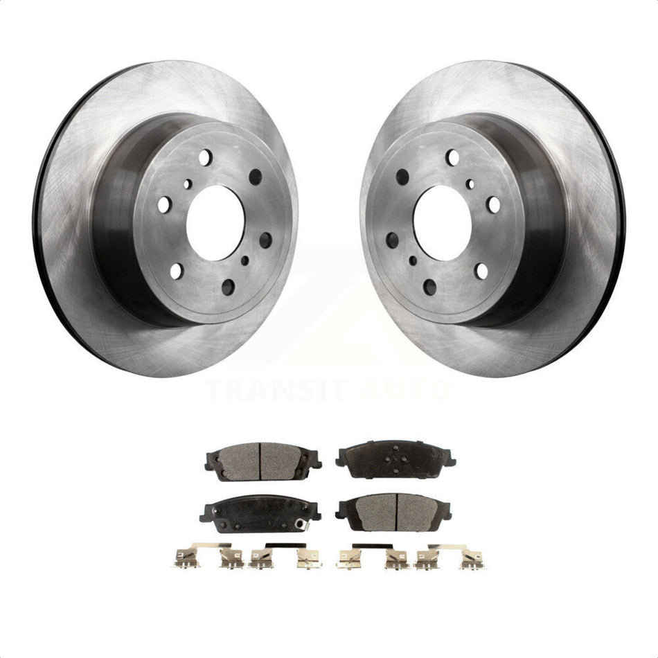 Rear Disc Brake Rotors And Semi-Metallic Pads Kit For Chevrolet Silverado 1500 GMC Sierra Tahoe Suburban Yukon Cadillac XL Escalade ESV LD Limited K8F-101541 by Transit Auto