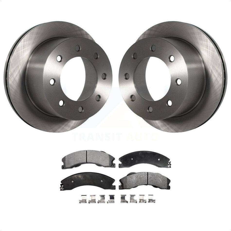 Rear Disc Brake Rotors And Semi-Metallic Pads Kit For 2011-2019 Chevrolet Silverado 3500 HD GMC Sierra With Dual Wheels K8F-101570 by Transit Auto