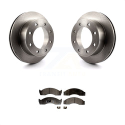 Rear Disc Brake Rotors And Semi-Metallic Pads Kit For 2000-2001 Ford E-450 Econoline Super Duty With Single Wheels Metric Bolt Circle K8F-101585