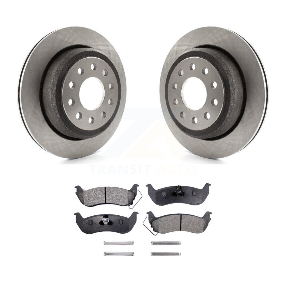 Rear Disc Brake Rotors And Semi-Metallic Pads Kit For 2003-2011 Lincoln Town Car Sedan K8F-101595 by Transit Auto