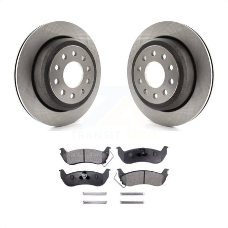 Rear Disc Brake Rotors And Semi-Metallic Pads Kit For 2003-2011 Lincoln Town Car Sedan K8F-101595 by Transit Auto