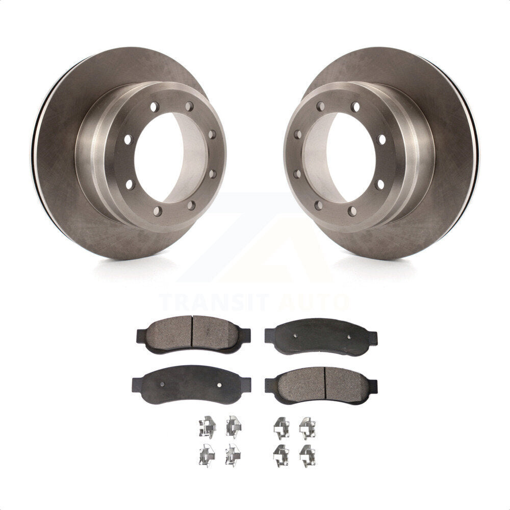 Rear Disc Brake Rotors And Semi-Metallic Pads Kit For 2005-2007 Ford F-350 Super Duty With Dual Wheels K8F-101606 by Transit Auto