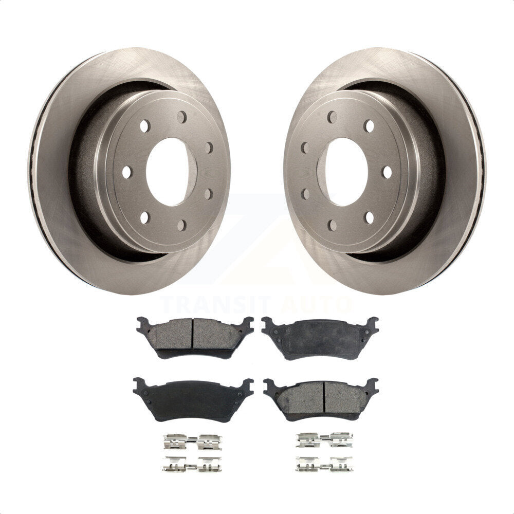 Rear Disc Brake Rotors And Semi-Metallic Pads Kit For 2012-2014 Ford F-150 With 7 Lug Wheels K8F-101627 by Transit Auto