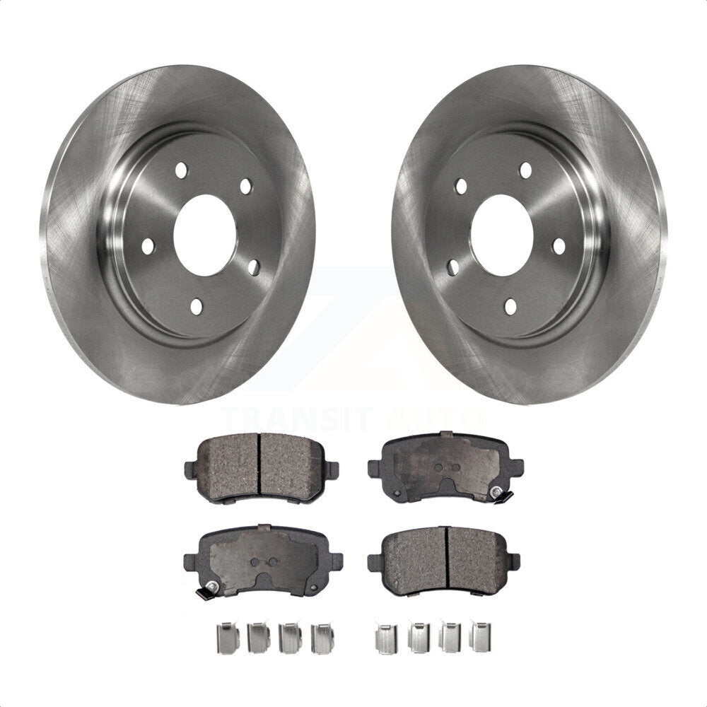 Rear Disc Brake Rotors And Semi-Metallic Pads Kit For Dodge Grand Caravan Chrysler Town & Country Journey Volkswagen Routan Ram C/V K8F-101671 by Transit Auto