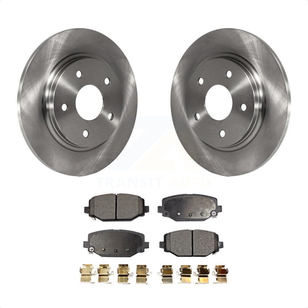 Rear Disc Brake Rotors And Semi-Metallic Pads Kit For 2017-2018 Dodge Grand Caravan With Single Piston Front Caliper K8F-101672 by Transit Auto