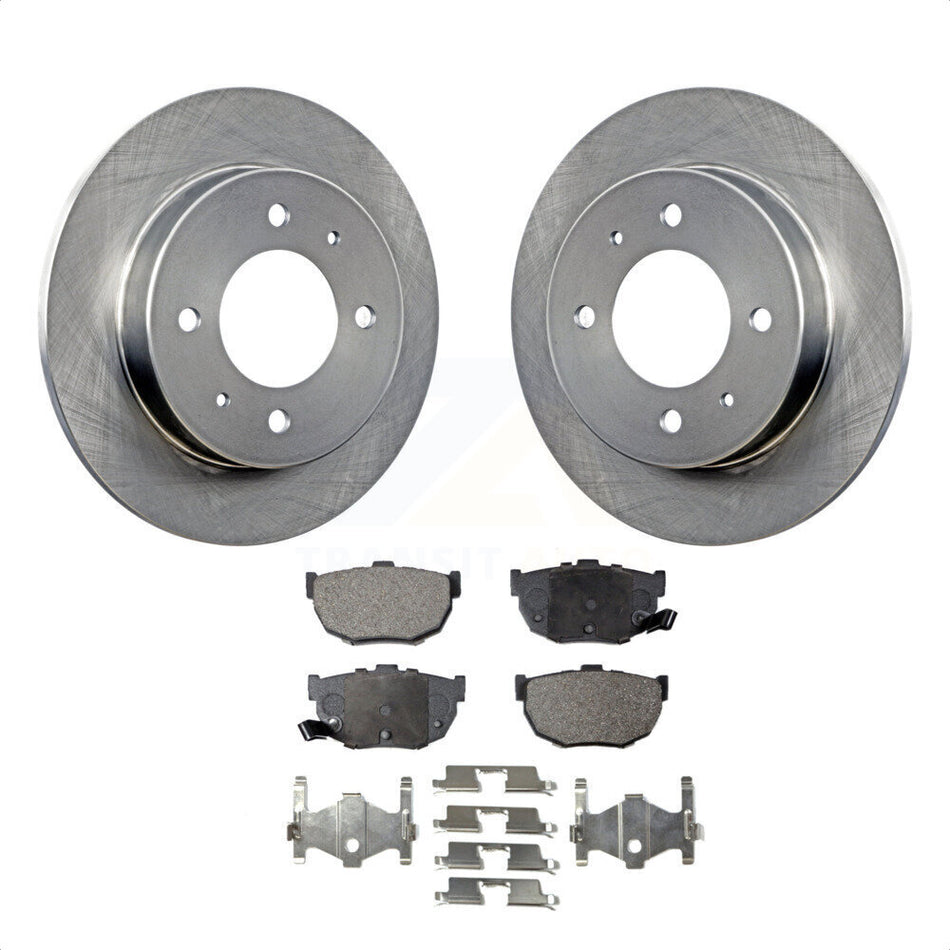 Rear Disc Brake Rotors And Semi-Metallic Pads Kit For Hyundai Elantra Tiburon K8F-101707 by Transit Auto