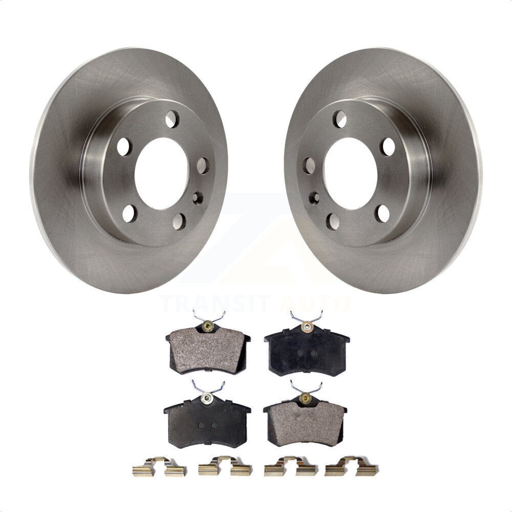 Rear Disc Brake Rotors And Semi-Metallic Pads Kit For Volkswagen Jetta Beetle Golf Audi TT City K8F-101716 by Transit Auto