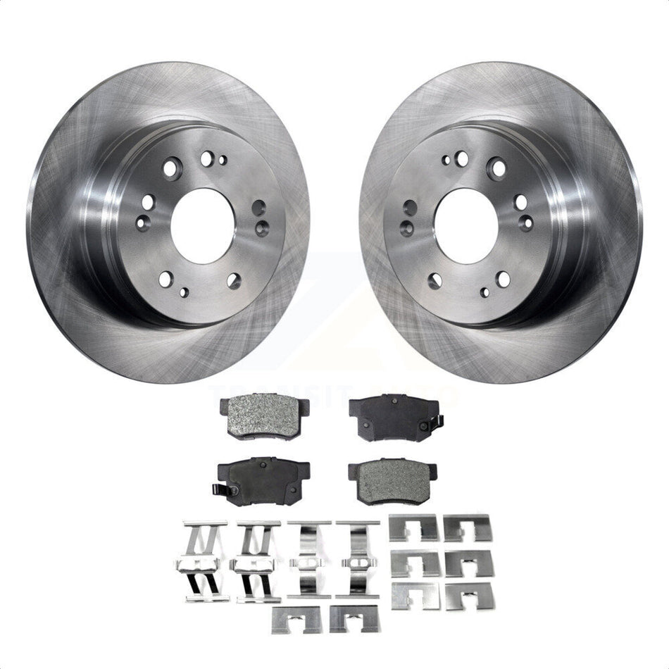 Rear Disc Brake Rotors And Semi-Metallic Pads Kit For 2002-2004 Honda CR-V K8F-101739 by Transit Auto